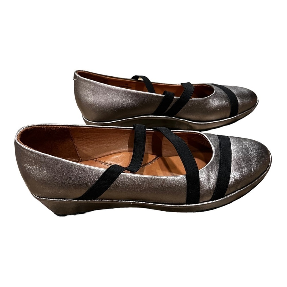 L'amour Des Piedes Shoes Womens 8M Casual Z Strap Mary Jane Pumps Wedge Silver